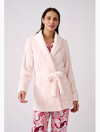 Robe de chambre thermolactyl en maille moelleuse - damart