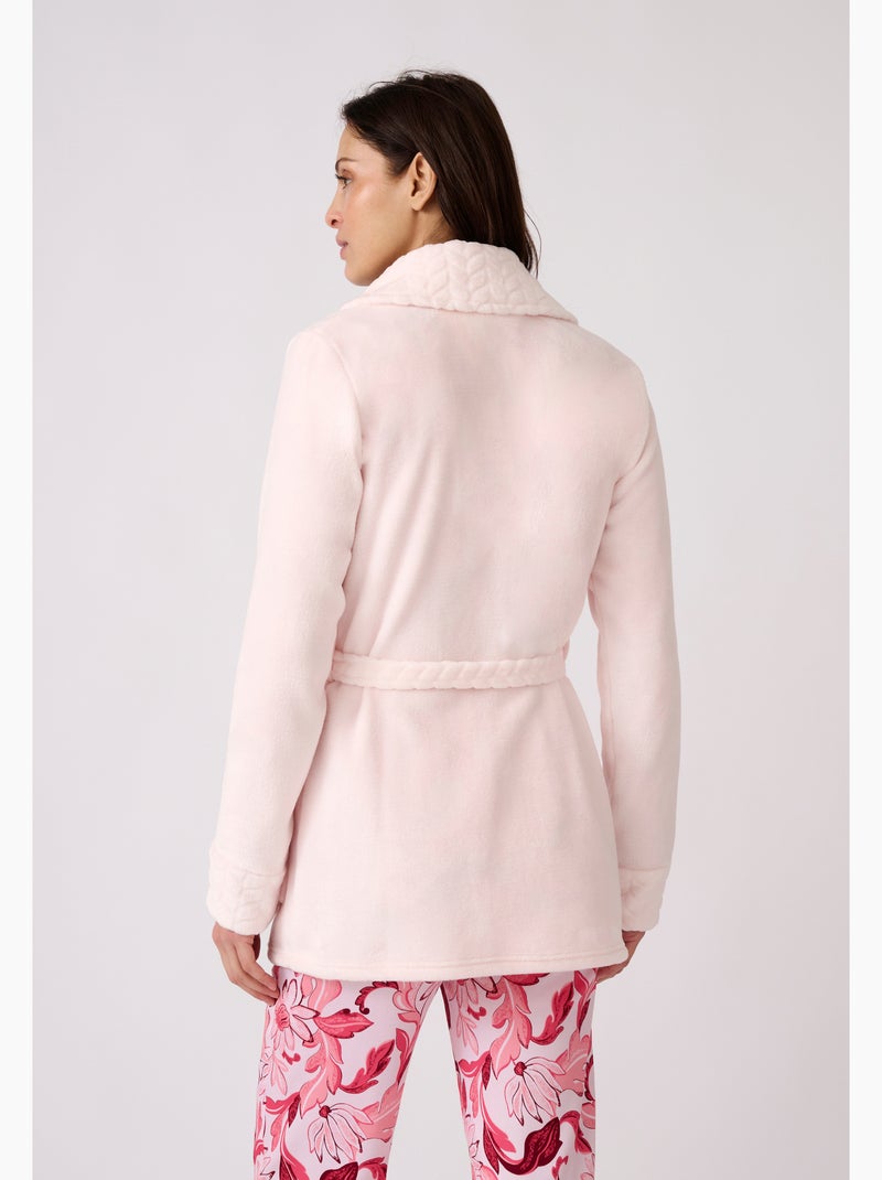 Robe de chambre thermolactyl en maille moelleuse - damart Rose - Kiabi