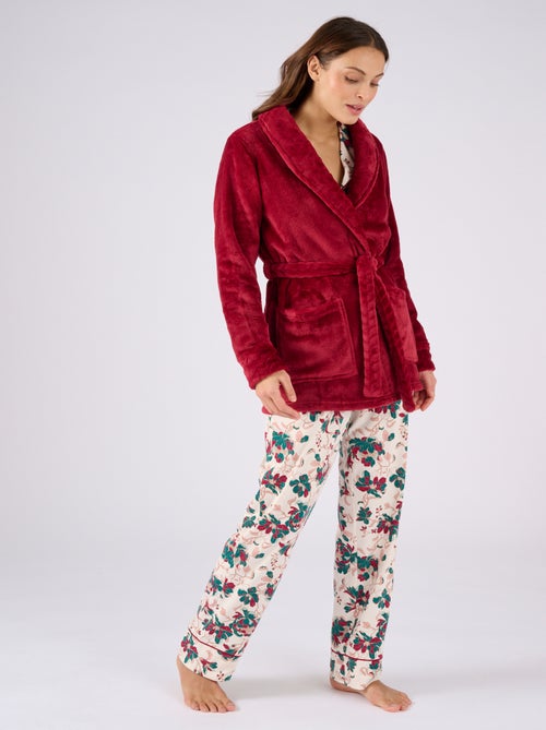 Robe de chambre Thermolactyl en maille moelleuse - Damart - Kiabi