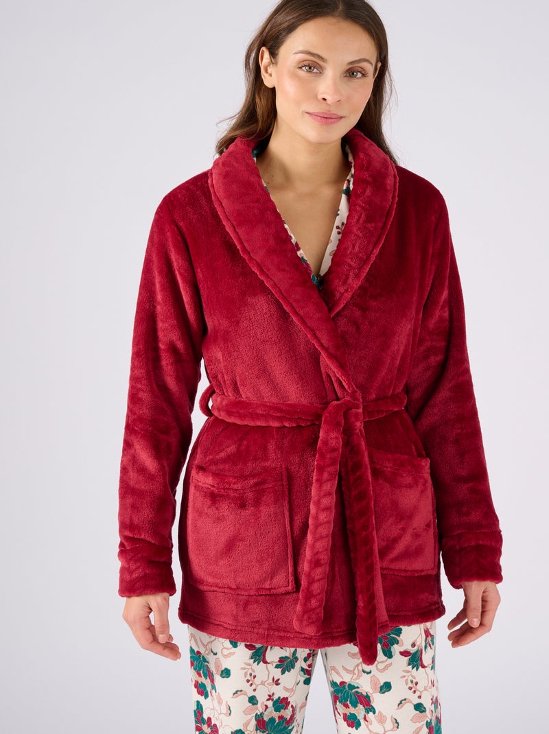 Robe de chambre Thermolactyl en maille moelleuse - Damart Violet - Kiabi