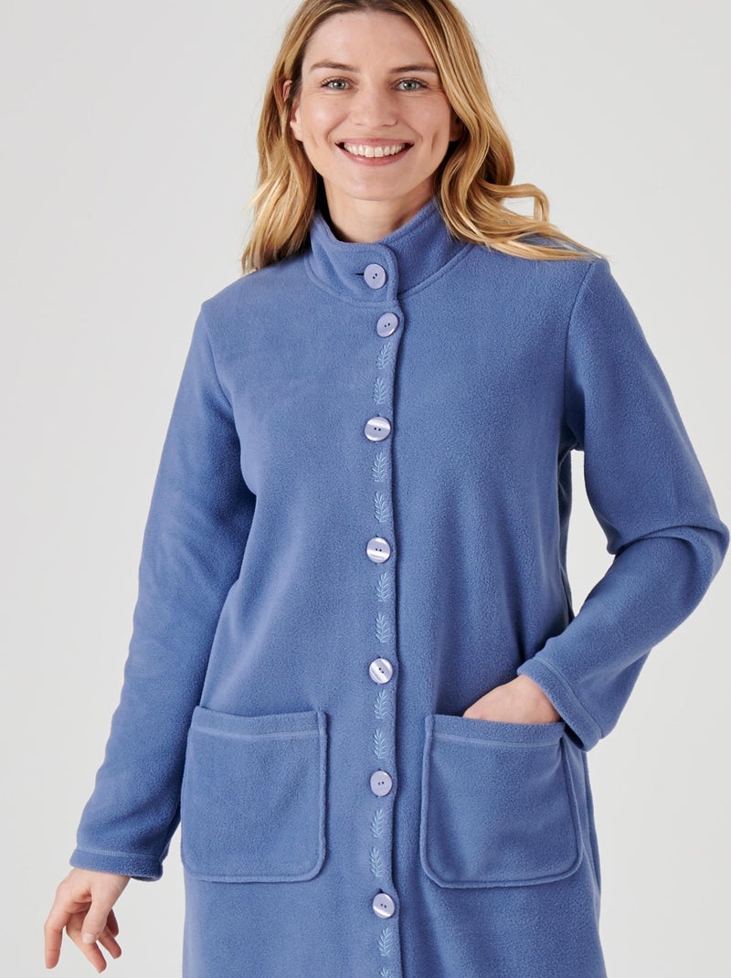 Robe de chambre Thermolactyl en maille polaire - Damart Bleu lavande - Kiabi