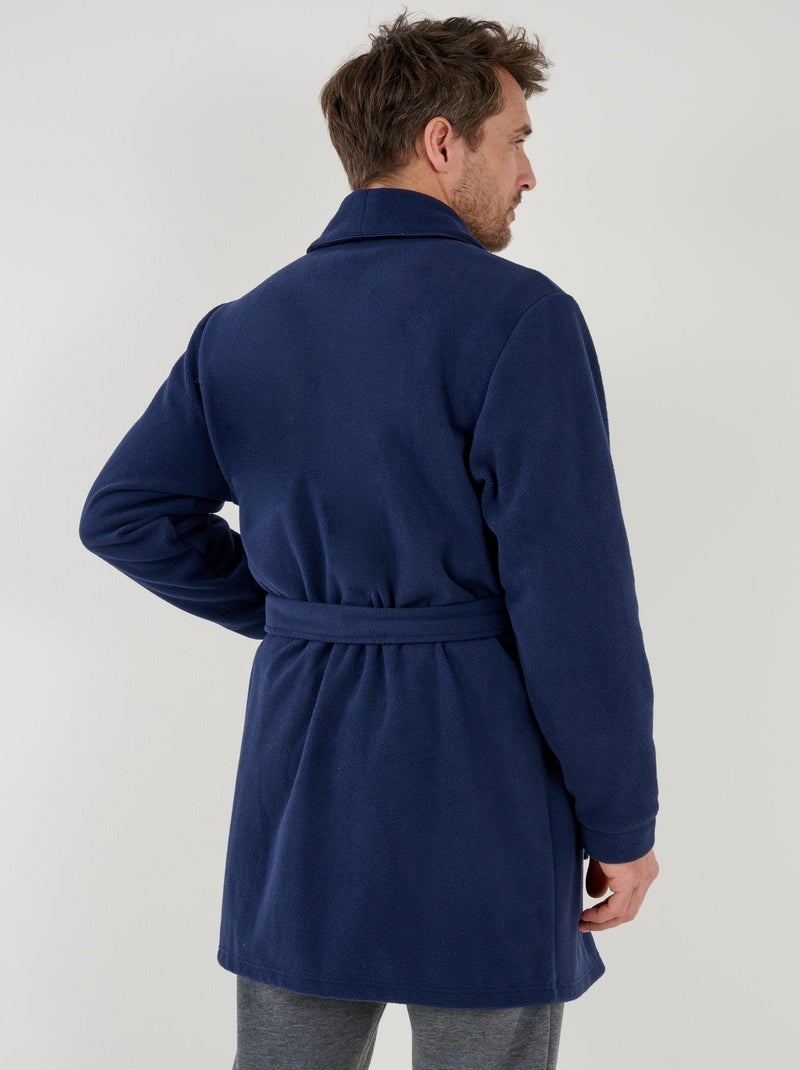 Robe de chambre Thermolactyl en maille polaire - Damart Bleu marine - Kiabi