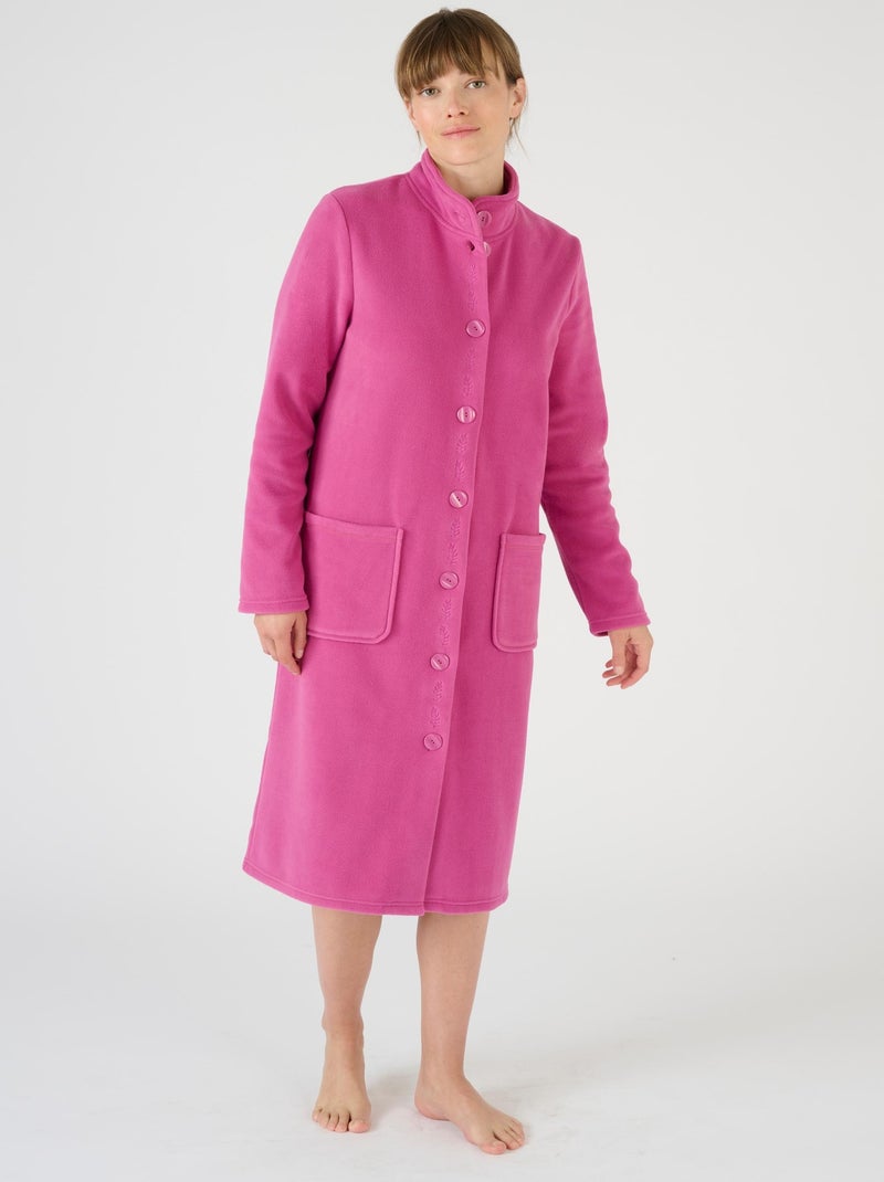 Robe de chambre Thermolactyl en maille polaire - Damart Rose framboise - Kiabi