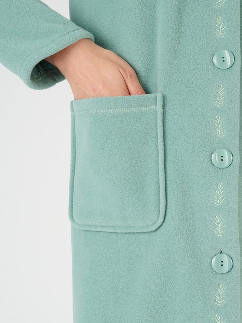 Robe de chambre Thermolactyl en maille polaire - Damart Vert - Kiabi