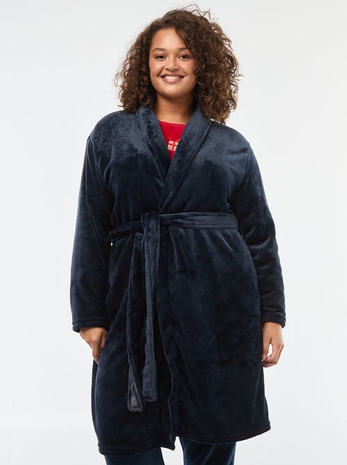 Robe de chambre unie en maille polaire - Kiabi