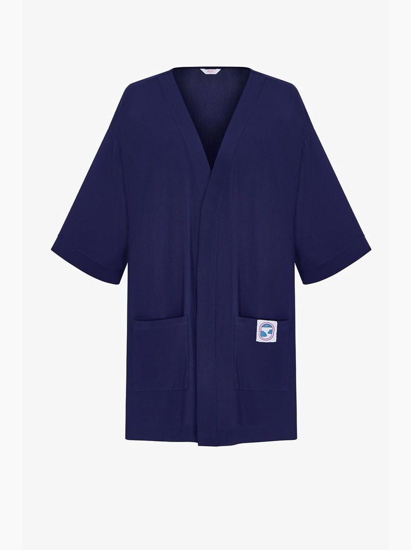 Robe de chambre vacation à manches penti Bleu marine - Kiabi