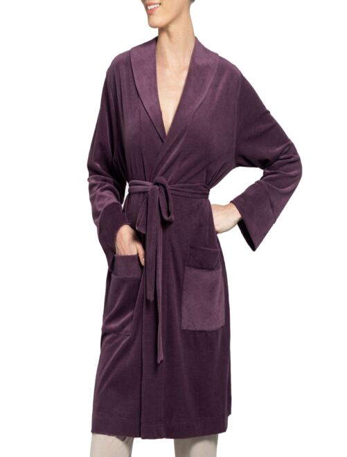 Robe de chambre velours mauve ceinture amovible Paris - Kiabi