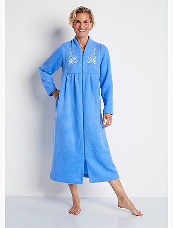 Robe de chambre zippée et brodée - Afibel