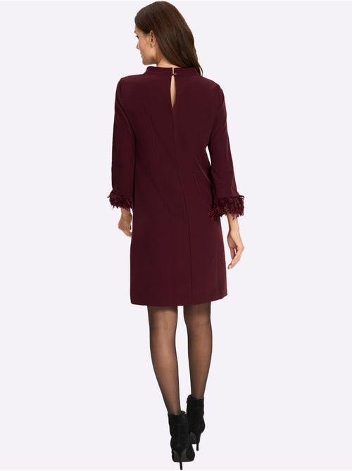Robe De Cocktail Empiècement En Imitation Plumes Amovible - Taille Standard - Helline - Kiabi