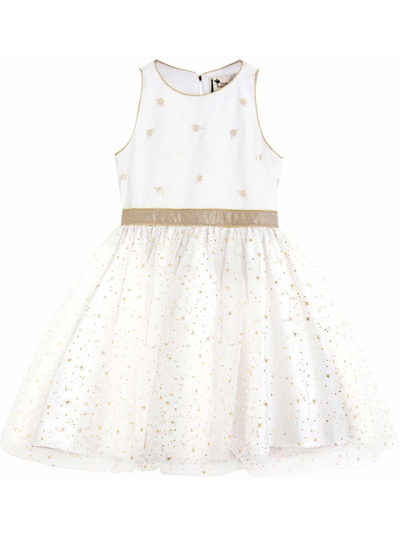 Robe de Cortège   et  Tulle à Paillettes  HEPBURN - 'LA FAUTE A VOLTAIRE' Blanc Doré - Kiabi