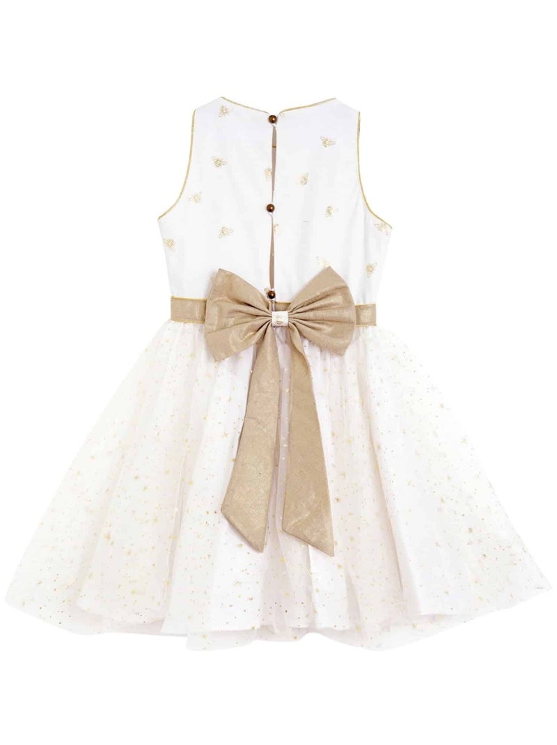 Robe de Cortège   et  Tulle à Paillettes  HEPBURN - 'LA FAUTE A VOLTAIRE' Blanc Doré - Kiabi