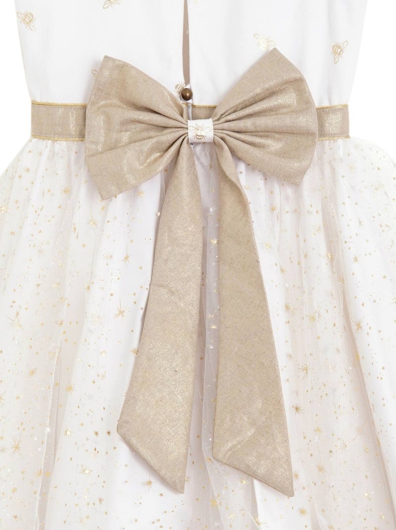 Robe de Cortège   et  Tulle à Paillettes  HEPBURN - 'LA FAUTE A VOLTAIRE' Blanc Doré - Kiabi