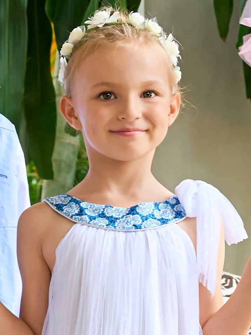 Robe de Cortège   Fleurie    ALIZEE - La Faute à Voltaire Blanc Bleu - Kiabi