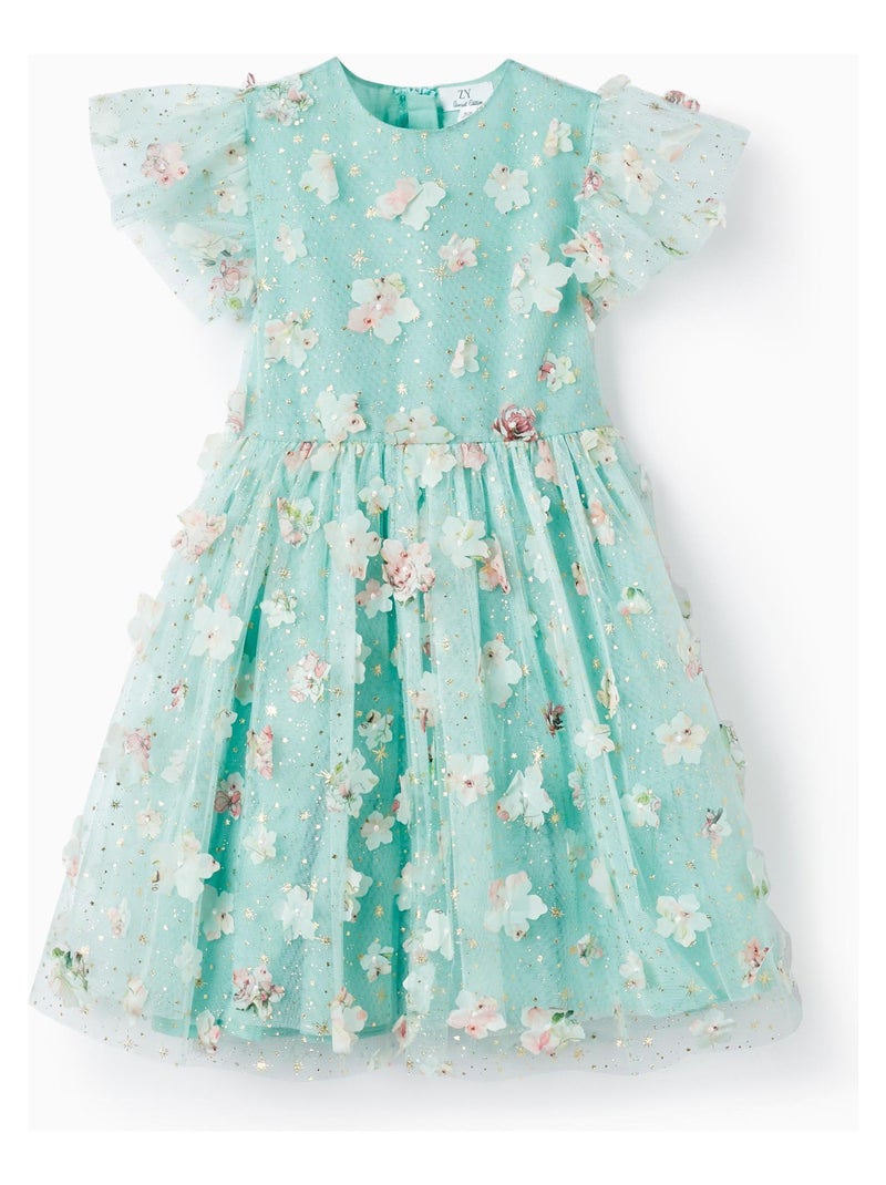 Robe de couleur menthe pour fille Vert - Kiabi