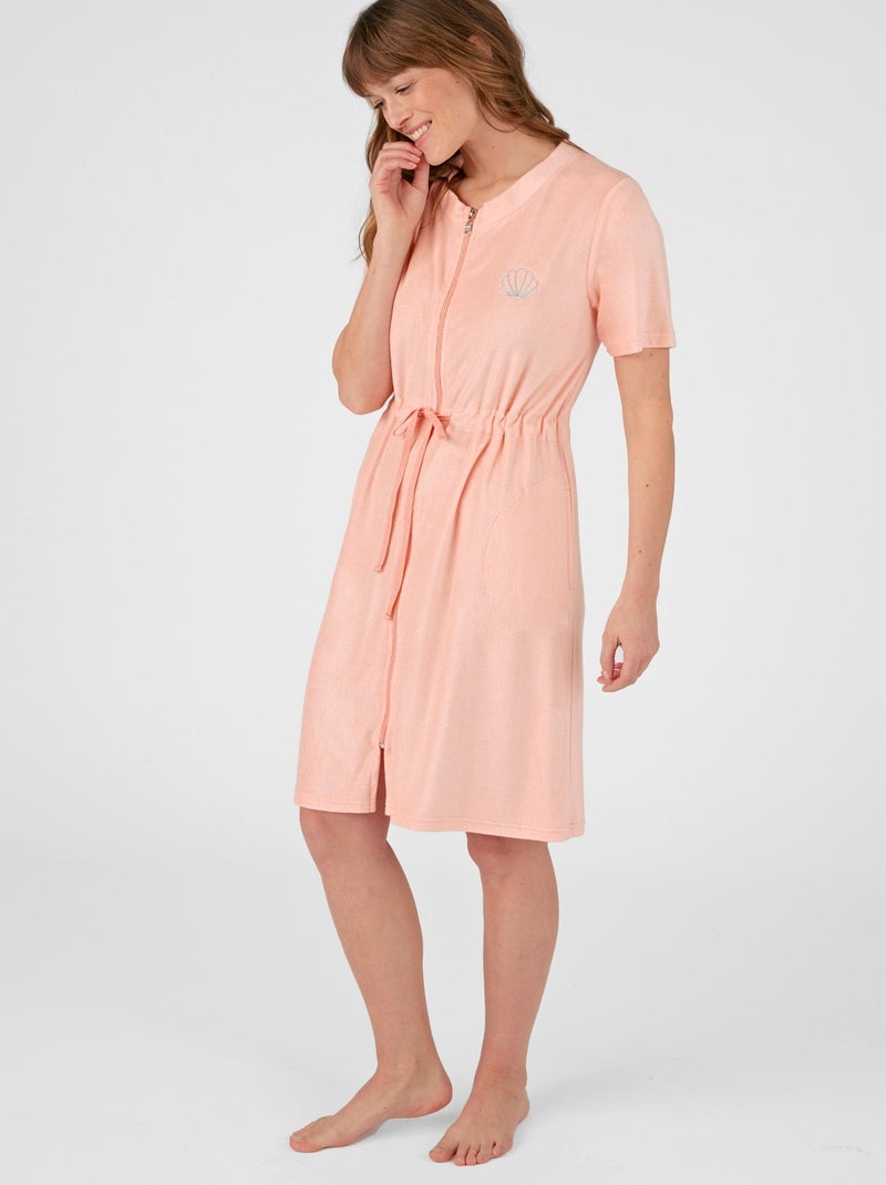 Robe de détente zippée en éponge - Damart Orange - Kiabi