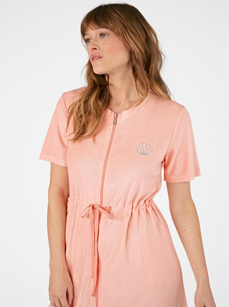 Robe de détente zippée en éponge - Damart Orange - Kiabi