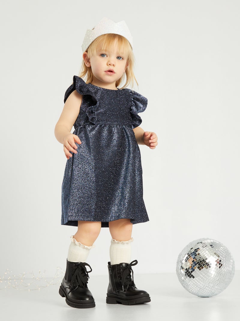 Robe de fête en maille bisou Bleu - Kiabi