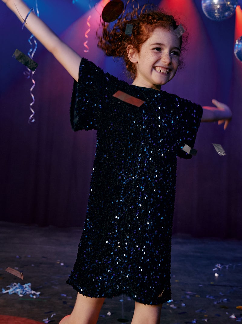 Robe de fêtes à sequins Bleu - Kiabi