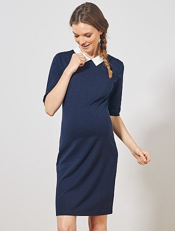 Robe de grossesse à col claudine - Kiabi