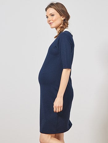 Robe de grossesse à col claudine - Kiabi