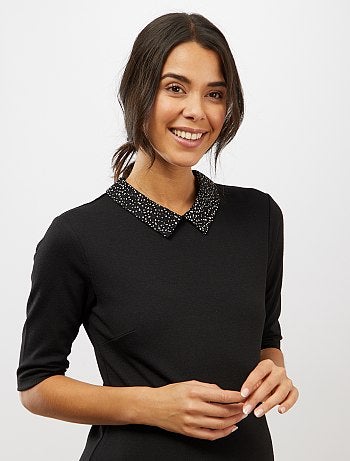 Robe de grossesse à col claudine - Kiabi