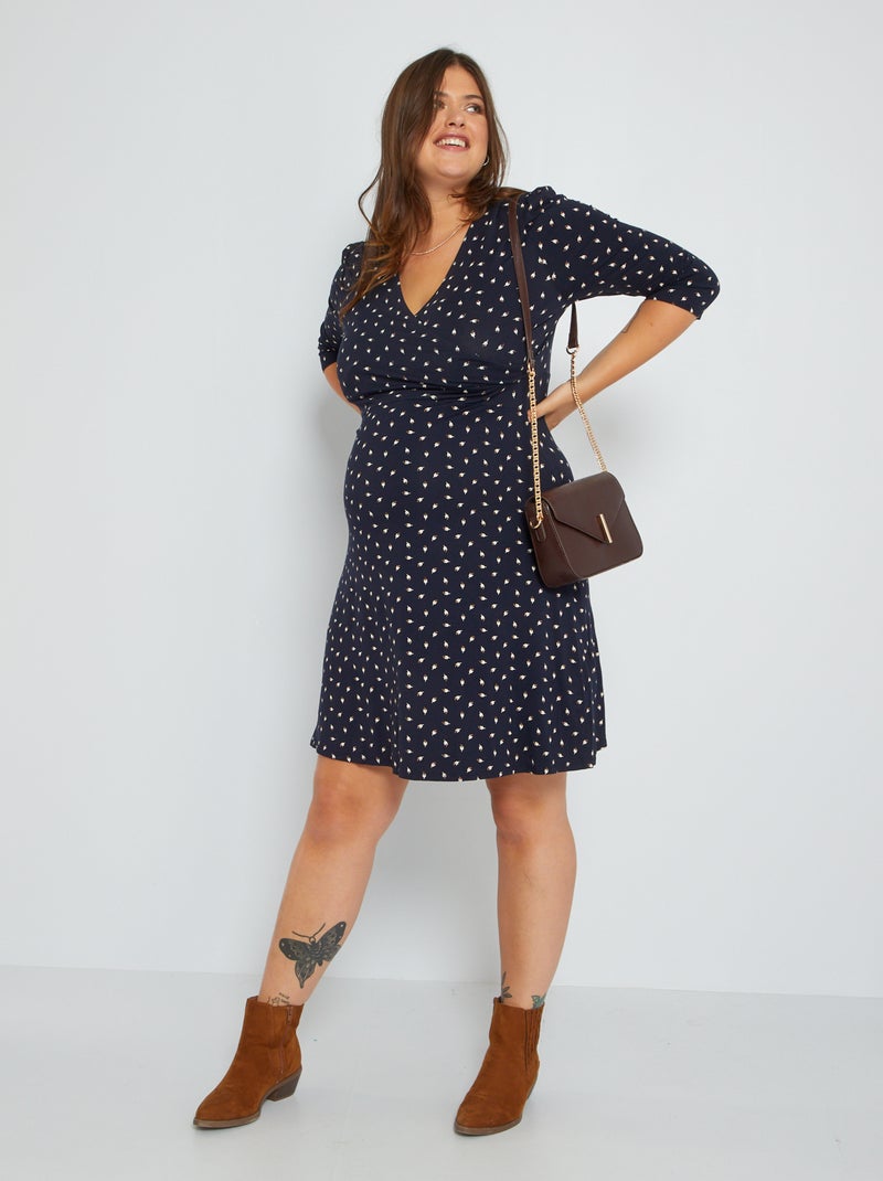 Robe de grossesse fluide Bleu marine - Kiabi