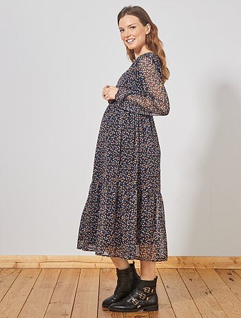 Robe de grossesse fluide et longue - Kiabi