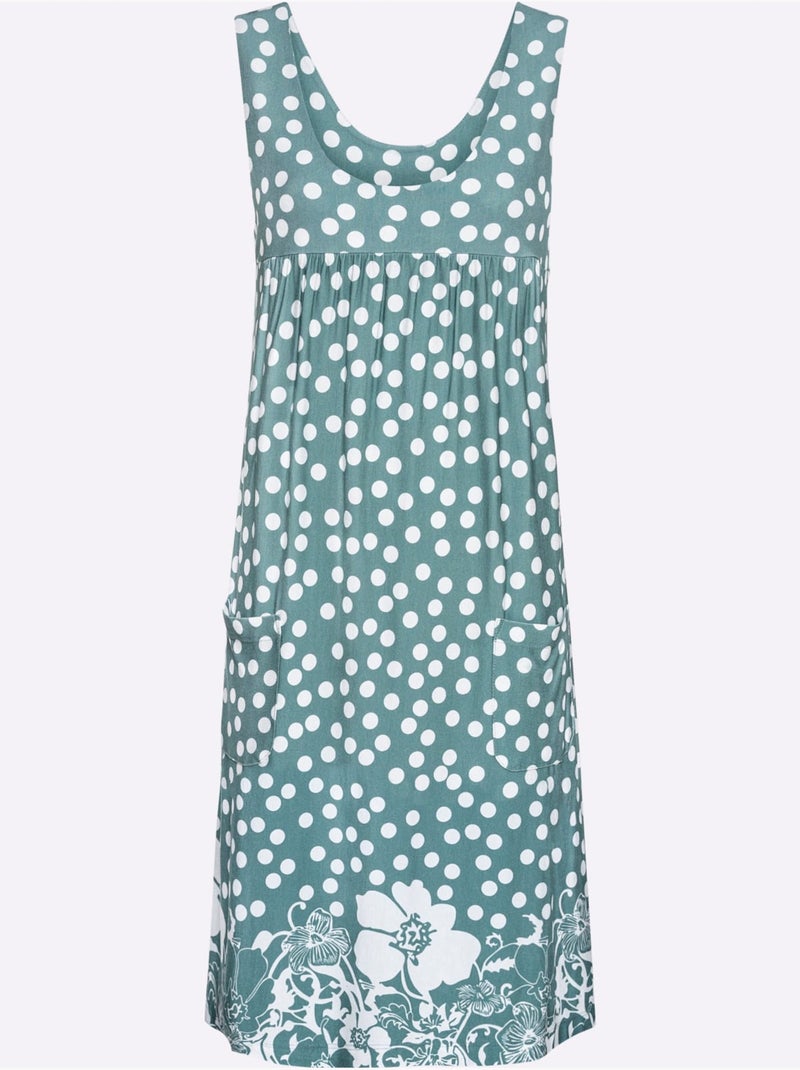 Robe De Loisirs Viscose Douce Et Fluide - Taille Standard - Witt Vert - Kiabi