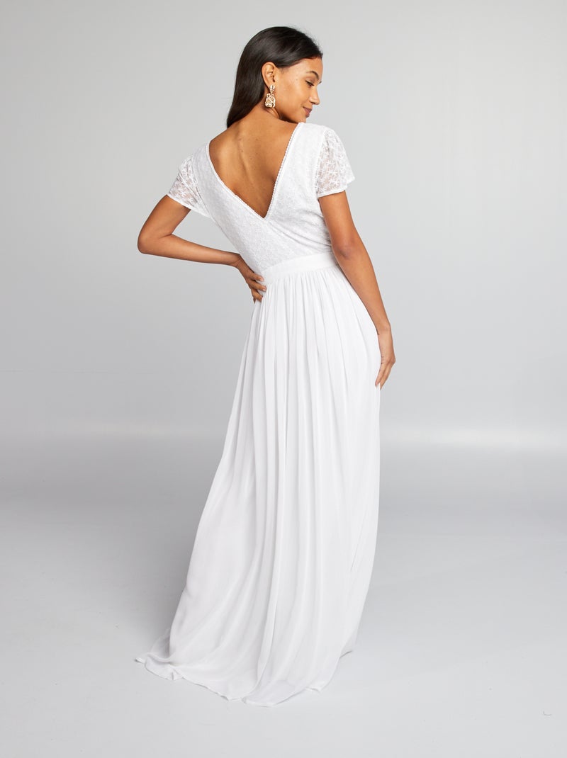 Robe de mariée sirène avec haut brodé blanc - Kiabi