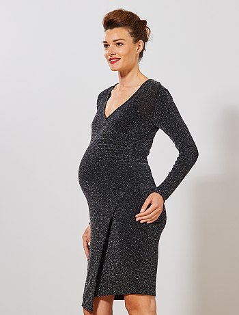 Robe de maternité cache-cœur pailletée - Kiabi