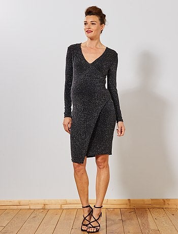 Robe de maternité cache-cœur pailletée - Kiabi