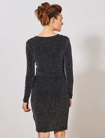 Robe de maternité cache-cœur pailletée - Kiabi