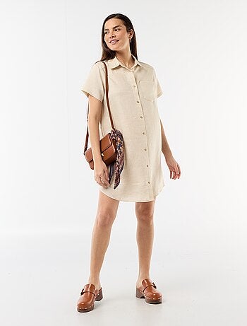 Robe de maternité rayée en lin