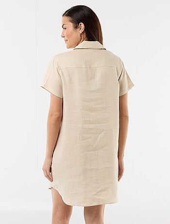 Robe de maternité rayée en lin
