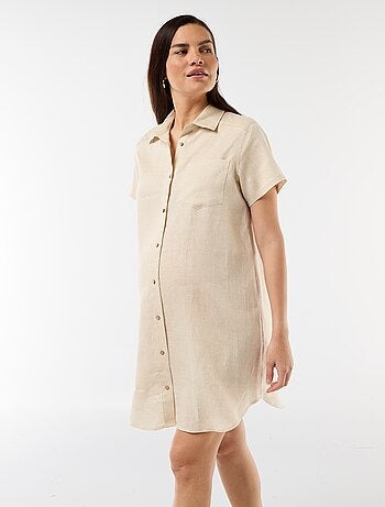 Robe de maternité rayée en lin