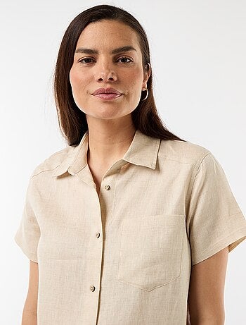 Robe de maternité rayée en lin
