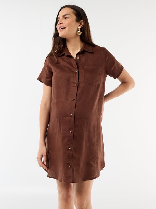 Robe de maternité en lin - Kiabi