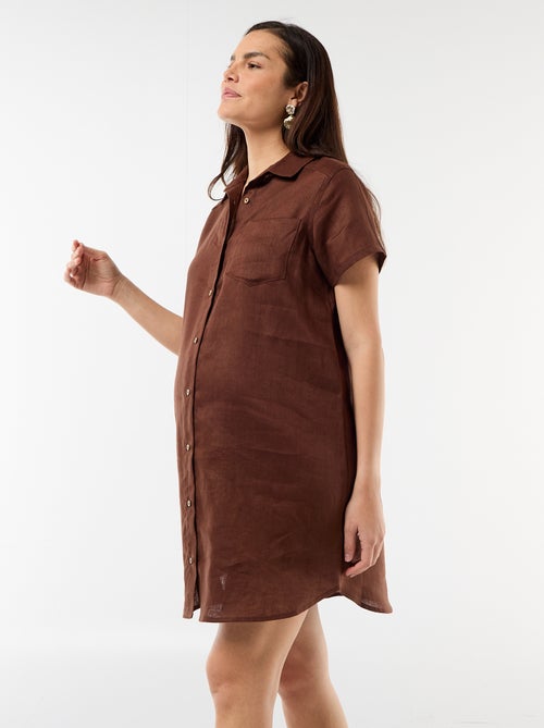 Robe de maternité en lin - Kiabi