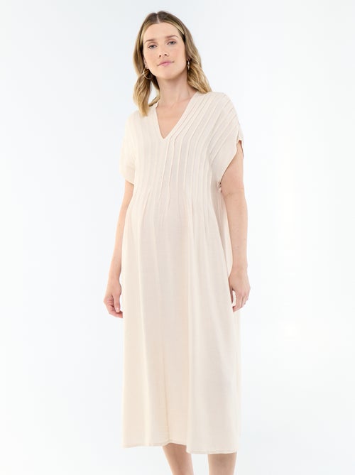Robe de maternité en lin mélangé - Kiabi Robe de maternité en lin mélangé - Kiabi