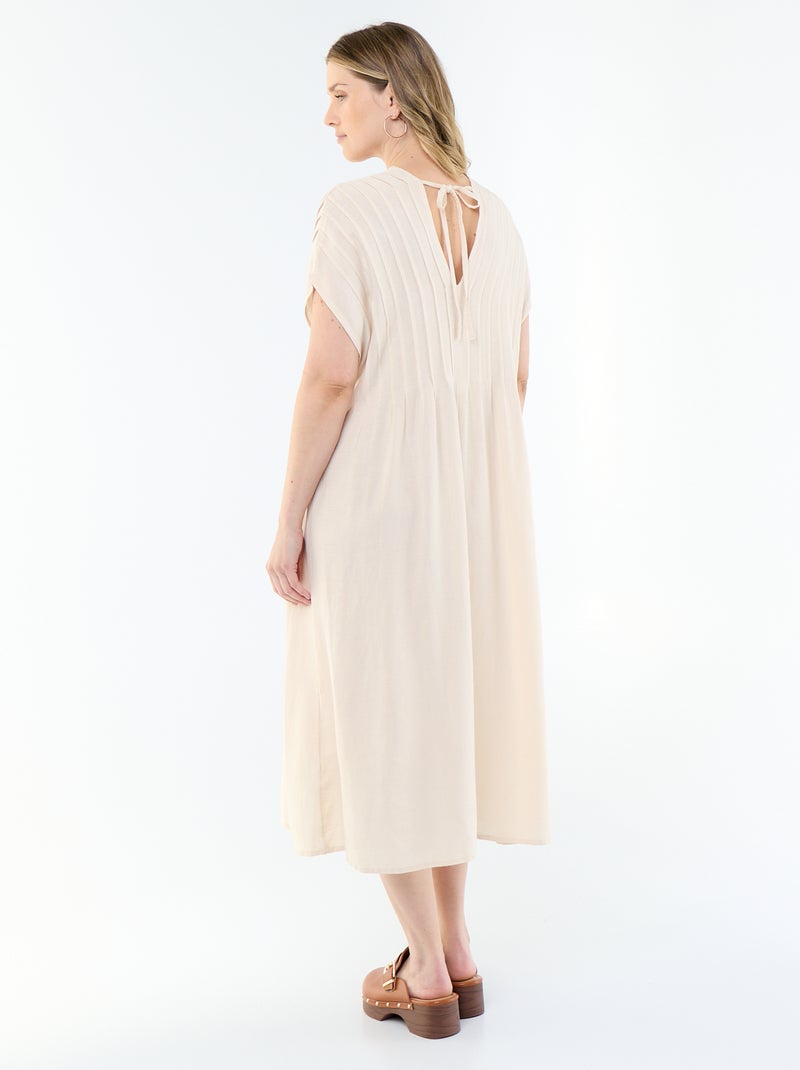 Robe de maternité en lin mélangé Beige - Kiabi
