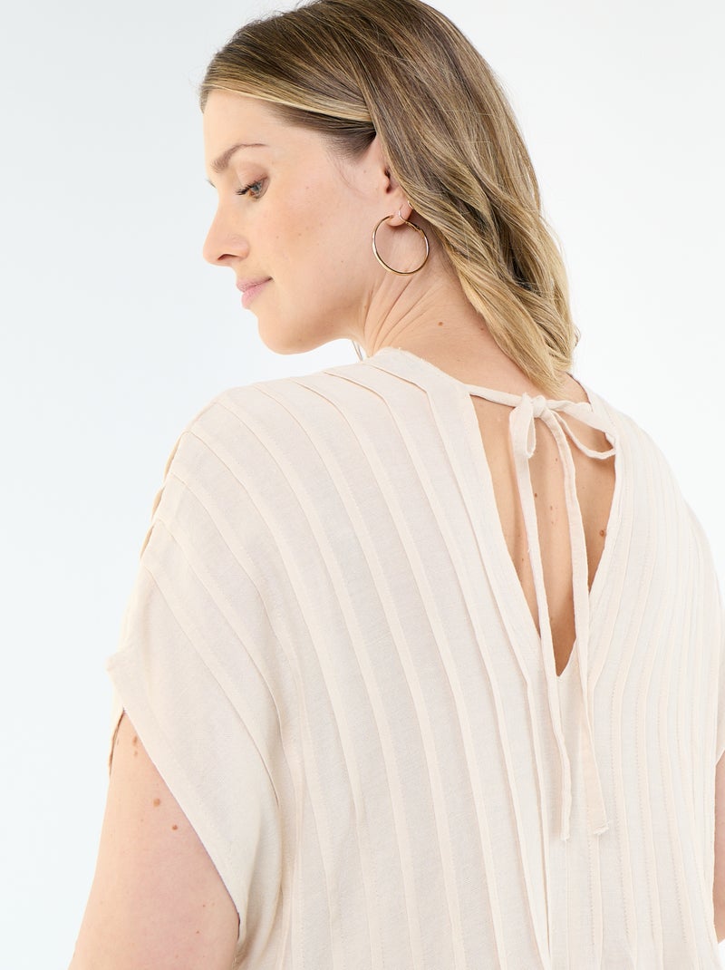 Robe de maternité en lin mélangé Beige - Kiabi
