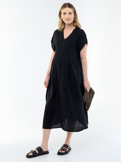 Robe de maternité en lin mélangé - Kiabi Robe de maternité en lin mélangé - Kiabi