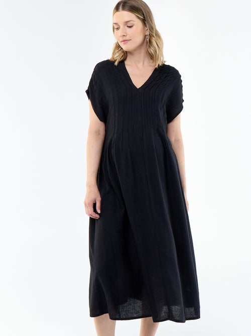Robe de maternité en lin mélangé - Kiabi Robe de maternité en lin mélangé - Kiabi