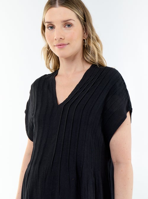 Robe de maternité en lin mélangé - Kiabi Robe de maternité en lin mélangé - Kiabi