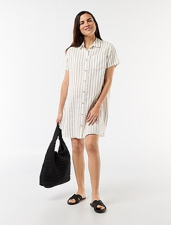 Robe de maternité imprimée en lin mélangé