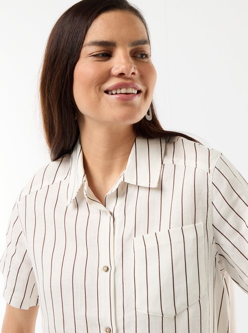 Robe de maternité imprimée en lin mélangé - Kiabi