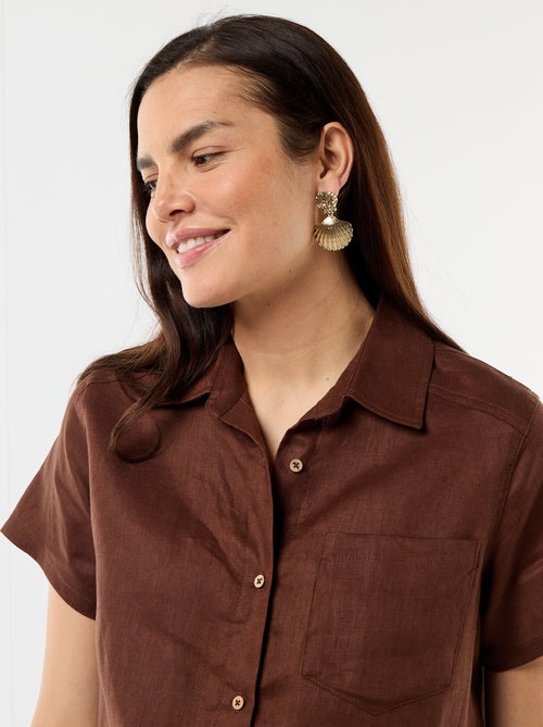 Robe de maternité imprimée en lin mélangé - Kiabi