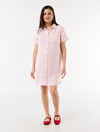 Robe de maternité imprimée en lin mélangé