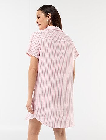 Robe de maternité imprimée en lin mélangé