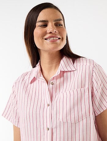 Robe de maternité imprimée en lin mélangé